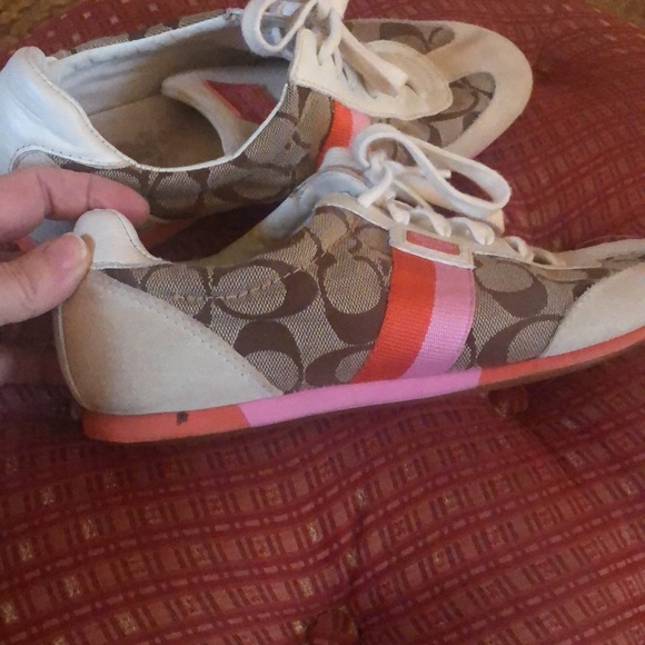 COACH sz.7.5 Joss Sneakers Pink & Orange - Picture 8 of 8